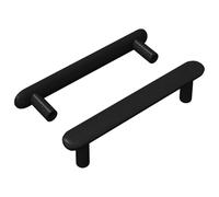 vidaXL Manija de armario 2 pcs Negro 121 x 16.6 x 28.3 mm Hierro, Diseño de cocina contemporáneo, materiales duraderos, conceptos únicos, combinando estilo y funcionalidad, mejora tu hogar
