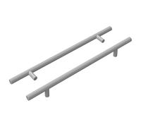 vidaXL Manija de armario 2 pcs Plateado 300 mm Acero inoxidable, Diseño cilíndrico, estilo moderno, construcción resistente, uso eficiente, detalles elegantes, opciones versátiles