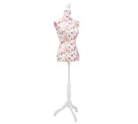 vidaXL Maniquí de busto femenino Figura modista – yute blanco y rosa