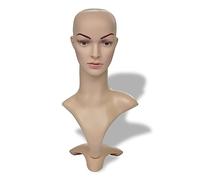 vidaXL Maniquí de Cabeza de Mujer A 51 cm PE Figura Femenina Peluca Sombreros