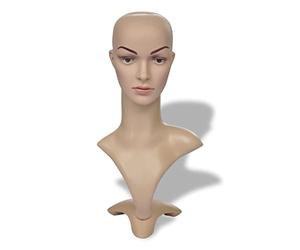 vidaXL Maniquí de Cabeza de Mujer A 51 cm PE Figura Femenina Peluca Sombreros