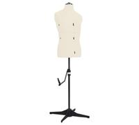 vidaXL Maniquí de Sastre Ajustable Hombre Costurero Robusto Profesional Exhibición de Moda Textil Prendas de Vestir Crema Talla 37-45