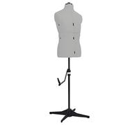 vidaXL Maniquí de Sastre Ajustable Hombre Costurero Robusto Profesional Exhibición de Moda Textil Prendas de Vestir Gris Talla 37-45