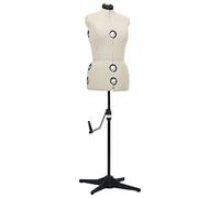 vidaXL Maniquí de Sastre Ajustable Mujer Diseñadores de Moda Tiendas de Ropa Abrigos Vestidos Chaquetas Costurero Crema Talla M 40-46