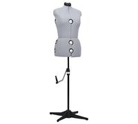 vidaXL Maniquí de Sastre Ajustable Mujer Diseñadores de Moda Tiendas de Ropa Abrigos Vestidos Chaquetas Costurero Gris Talla M 40-46