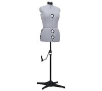vidaXL Maniquí de Sastre Ajustable Mujer Diseñadores de Moda Tiendas de Ropa Abrigos Vestidos Chaquetas Costurero Gris Talla M 40-46