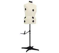 vidaXL Maniquí de Sastre Ajustable Mujer Diseñadores de Moda Tiendas de Ropa Abrigos Vestidos Chaquetas Costurero Crema Talla L 44-50