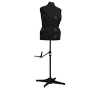vidaXL Maniquí de Sastre Ajustable Mujer Diseñadores de Moda Tiendas de Ropa Abrigos Vestidos Chaquetas Costurero Negro Talla L 44-50