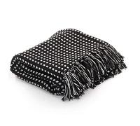 vidaXL Manta a cuadros 160x210 cm – Algodón negro, suave al tacto para sofá y cama