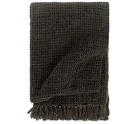 vidaXL Manta de Algodón Decoración Hogar Casa Ropa de Cama Habitación Dormitorio Diseño Jardín Sábanas Colchas Tejidos 160x210 cm Gris Antracita/Marrón