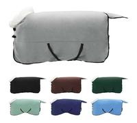 vidaXL Manta para Caballo Verde Oscuro Completo 155 cm Forro Polar, Equipo Ecuestre Moderno, Manta térmica para Caballos, Resistente al Clima, Cubierta Ajustable, Forro Polar