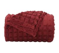 vidaXL Manta Rojo Burdeos 200 x 150 cm Lana, Manta de Forro Polar, Ligera y portátil, Suave, Accesorio cómodo para tu hogar, Ideal para Decorar