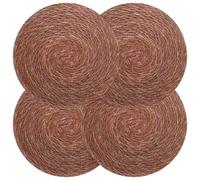 vidaXL Manteles de Hierba Marina 4 pcs Marrón Ø 30 cm, Manteles de Yute duraderos, Decorativos y ecológicos para mesas, Interiores o Exteriores