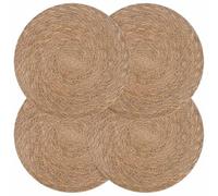 vidaXL Manteles de Hierba Marina 4 pcs Natural Ø 30 cm, Manteles de Yute duraderos, Decorativos y ecológicos para mesas, Interiores o Exteriores