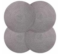 vidaXL Manteles de Yute 4 pcs Gris Ø 30 cm 100% Yute Tossa, Mantelito de Yute Artesanal, decoración rústica para Mesa, Accesorio Duradero y ecológico