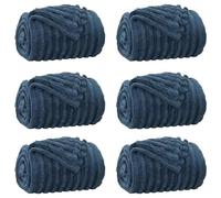 vidaXL Mantitas de Sofá 6 pcs Azul Marino 150 x 130 cm Lana, Manta cómoda, de Felpa Ligera, fácil de Llevar, Decorativa para Sala y Dormitorio, Confort