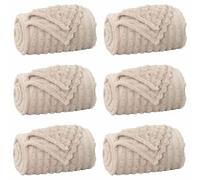 vidaXL Mantitas de Sofá 6 pcs Beige 150 x 130 cm Lana, Manta cómoda, de Felpa Ligera, fácil de Llevar, Decorativa para Sala y Dormitorio, Confort