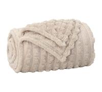 vidaXL Mantitas de Sofá 6 pcs Beige 200 x 150 cm Lana, Manta cómoda, de Felpa Ligera, fácil de Llevar, Decorativa para Sala y Dormitorio, Confort