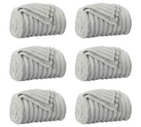 vidaXL Mantitas de Sofá 6 pcs Gris 200 x 150 cm Lana, Manta cómoda, de Felpa Ligera, fácil de Llevar, Decorativa para Sala y Dormitorio, Confort