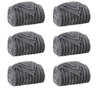 vidaXL Mantitas de Sofá 6 pcs Gris Oscuro 270 x 240 cm Lana, Manta cómoda, de Felpa Ligera, fácil de Llevar, Decorativa para Sala y Dormitorio, Confort