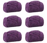 vidaXL Mantitas de Sofá 6 pcs Morado 270 x 240 cm Lana, Manta cómoda, de Felpa Ligera, fácil de Llevar, Decorativa para Sala y Dormitorio, Confort