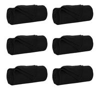 vidaXL Mantitas de Sofá 6 pcs Negro 240 x 220 cm Lana, Manta de Lujo para sofá, Ligera de vellón, Decorativa y acogedora, Calidez para Dormitorio, decoración del hogar