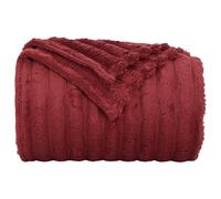 vidaXL Mantitas de Sofá 6 pcs Rojo Burdeos 240 x 220 cm Lana, Manta cómoda, de Felpa Ligera, fácil de Llevar, Decorativa para Sala y Dormitorio, Confort