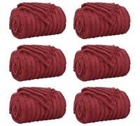 vidaXL Mantitas de Sofá 6 pcs Rojo Burdeos 270 x 240 cm Lana, Manta cómoda, de Felpa Ligera, fácil de Llevar, Decorativa para Sala y Dormitorio, Confort