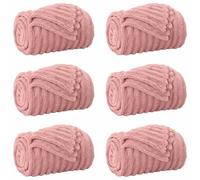 vidaXL Mantitas de Sofá 6 pcs Rosa 200 x 150 cm Lana, Manta cómoda, de Felpa Ligera, fácil de Llevar, Decorativa para Sala y Dormitorio, Confort