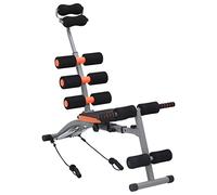 vidaXL Máquina de Abdominales en Forma de L con Tiras Elásticas Equipo de Fitness Entrenador Banco de Pesas Ejercicio Gimnasio Casa Oficina