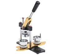 vidaXL Máquina de Hacer Insignias con 500 Piezas de Chapas con Cortador Circular Punzón Giratorio Perforadoras Pin Cintas Porta Llaves Casera 37 mm