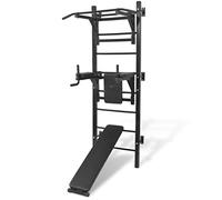vidaXL Máquina de musculación multiusos para la pared negra