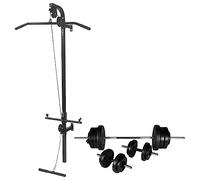 vidaXL Máquina Musculación Barra Mancuerna 60.5 kg/30.5 kg Pesa Ejercicio Gym