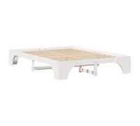vidaXL Marco de Cama Blanco Madera sólida 160 x 200 cm Duradero