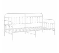 vidaXL Marco de Cama Blanco Moderno para Colchón Estándar de 90 x 200 cm | Diseño Resistente y Elegante para Dormir Adultos | Montaje Sencillo con Instrucciones Claras | Mueble para Dormitorio Indivi