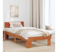 vidaXL Marco de Cama Color marrón Cera 100 x 200 cm. Hecho de Madera de Pino sólido, es Ideal para Interiores. Tiene un Estilo Moderno y es fácil de Montar. El colchón no está Incluido. Soporta un s