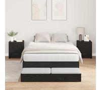 vidaXL Marco de Cama con Almacenamiento Roble Negro 120X200 cm Madera Amplios Cajones Diseño Moderno Fácil Montaje Muebles de Dormitorio Interior Estiloso Adulto Compacto Durable