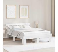 vidaXL Marco de Cama con Cabecero Blanco 140x200 cm Madera Sólida de Pino