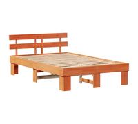 vidaXL Marco de Cama con Cabecero Marrón Encerado 120x200 cm Madera Sólida de Pino