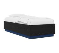 vidaXL Marco de cama con LED de roble negro, 80 x 200 cm, madera de ingeniería,