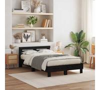 vidaXL Marco de Cama con Listones Roble Negro Madera Elaborada