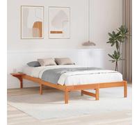 vidaXL Marco de Cama con mesitas de Noche Marrón Marrón Cera