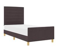 vidaXL Marco de Cama Contemporáneo de Madera Marrón Oscuro para Adultos | 90 X 190 cm Construcción Duradera de Madera Natural Ideal para Dormitorios Diseño Simplista Requiere Montaje Mueble Individua