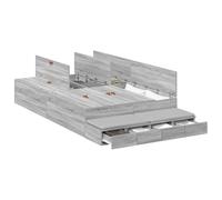 vidaXL Marco de Cama de Almacenamiento Gris Sonoma 120X200 cm Madera Elaborada Amplios Cajones Diseño Moderno Fácil Montaje Muebles de Dormitorio Interior para Adultos Cajón Estiloso Funcional 120