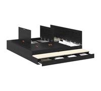 vidaXL Marco de Cama de Almacenamiento Roble Negro 180X200 cm Madera de Calidad Amplios Cajones Diseño Moderno Fácil de Montar Muebles de Interior para Dormitorio Adulto Solución Contemporánea Estil