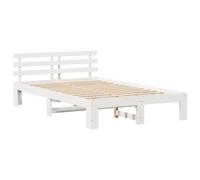 vidaXL Marco de Cama de Madera de Pino Blanco Blanco Madera de Pino Macizo
