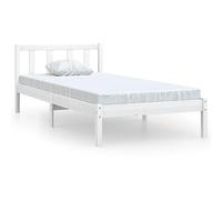 Estructura De Cama Madera De Pino Blanco Individual Uk 90x190cm