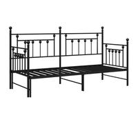 vidaXL Estructura de Cama Tipo diván con Cama Nido Negra 75x190 cm de Acero