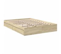 vidaXL Cama con cajones Madera de ingeniería Roble Sonoma 150x200 cm Cama doble