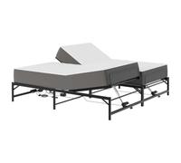 vidaXL - Marco de cama eléctrico ajustable (200 x 200 cm, acero, marco de cama de acero epoxi, mando a distancia, ajuste independiente, cabeza y pies, altura y ángulo ajustable
